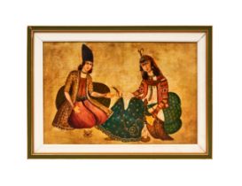 AN EARLY QAJAR PAINTING SCENE