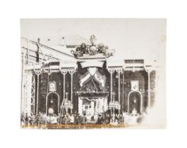 AN OLD PHOTOGRAPH OF THE EXTERIOR OF THE QAJAR COURT