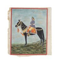 AN EQUESTRIAN PORTRAIT OF RAJA RANJIT SINGH OF PUNJAB, PUNJAB SCHOOL, CIRCA 1870'S, 19TH CENTURY