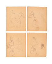 N.S. BENDRE (1910-1992) SKETCHES (4) VARIOUS LIFE STUDIES, PEN & INK ON PAPER