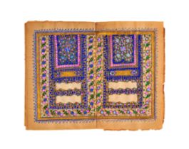 AN INCOMPLETE ILLUMINATED OPENING BIFOLIO SECTION, 19TH CENTURY, INDIA OR PERSIA