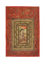 AN ALBUM PAGE OF A KNEEING MAIDEN, 18TH CENTURY, ZAND DYNASTY, PERSIA