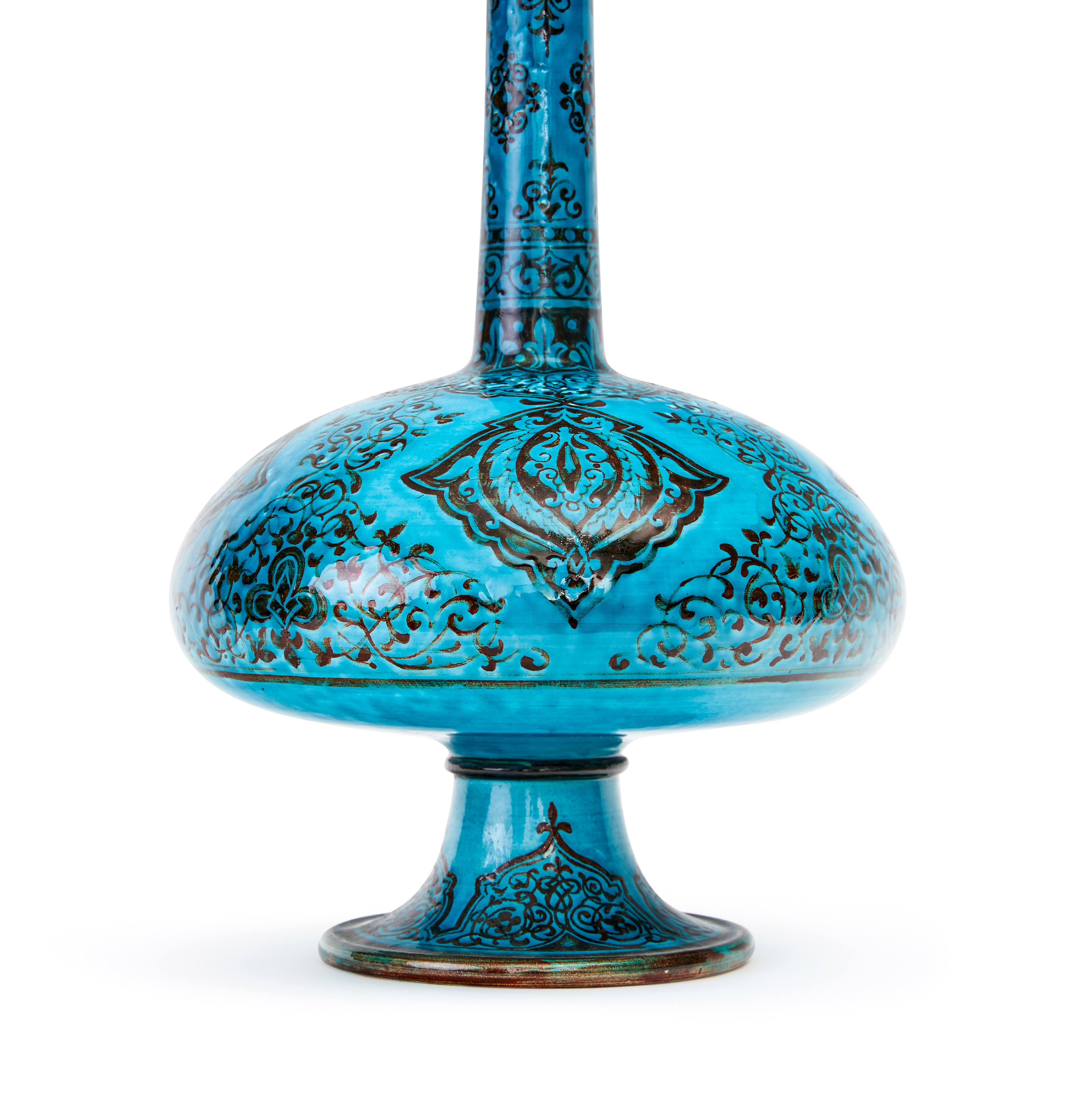 AN IZINK STYLE TURQUOISE GLAZED VASE, PROBABLY THEODORE DECK, FRANCE, 19TH CENTURY - Image 2 of 4