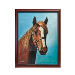 ARABIAN HORSE, OIL ON CANVAS, SIGNED