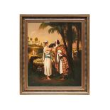 ORIENTALIST, REBECCA & ELEAZAR AT THE WELL, OIL ON CANVAS