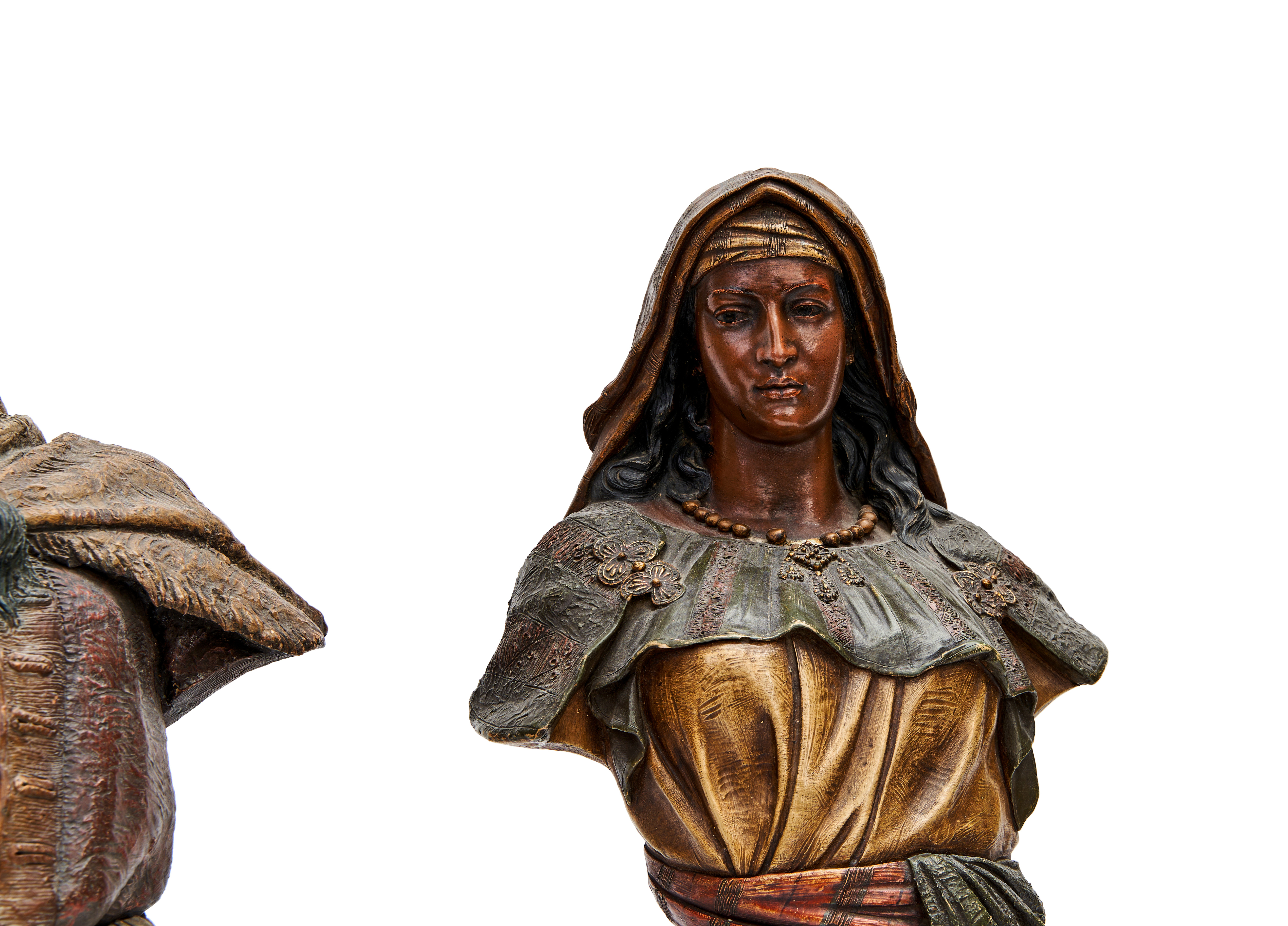 PAIR OF TERRACOTTA ORIENTALISTS BUSTS, SIGNED FRIEDRICH GOLDSCHEIDER, 19TH CENTURY - Image 3 of 3