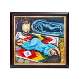 THE DREAMING GIRL, OIL ON CANVAS, SIGNED, MAHOOD AHMAD, IRAQ (1940-2021)
