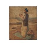 ORIENTALIST MAN PRAYING TOWARDS MECCA, PROBABLY NORTH AFRICA, 19TH CENTURY, OIL ON CANVAS