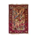 A PICTORIAL WOOL KASHAN RUG