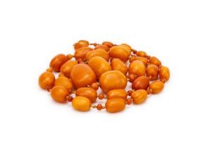 A LARGE STRAND OF AMBER BEADS