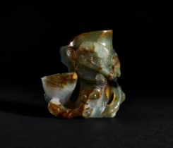 A CHINESE JADE BRUSH WASHER, QING DYNASTY (1644-1911)