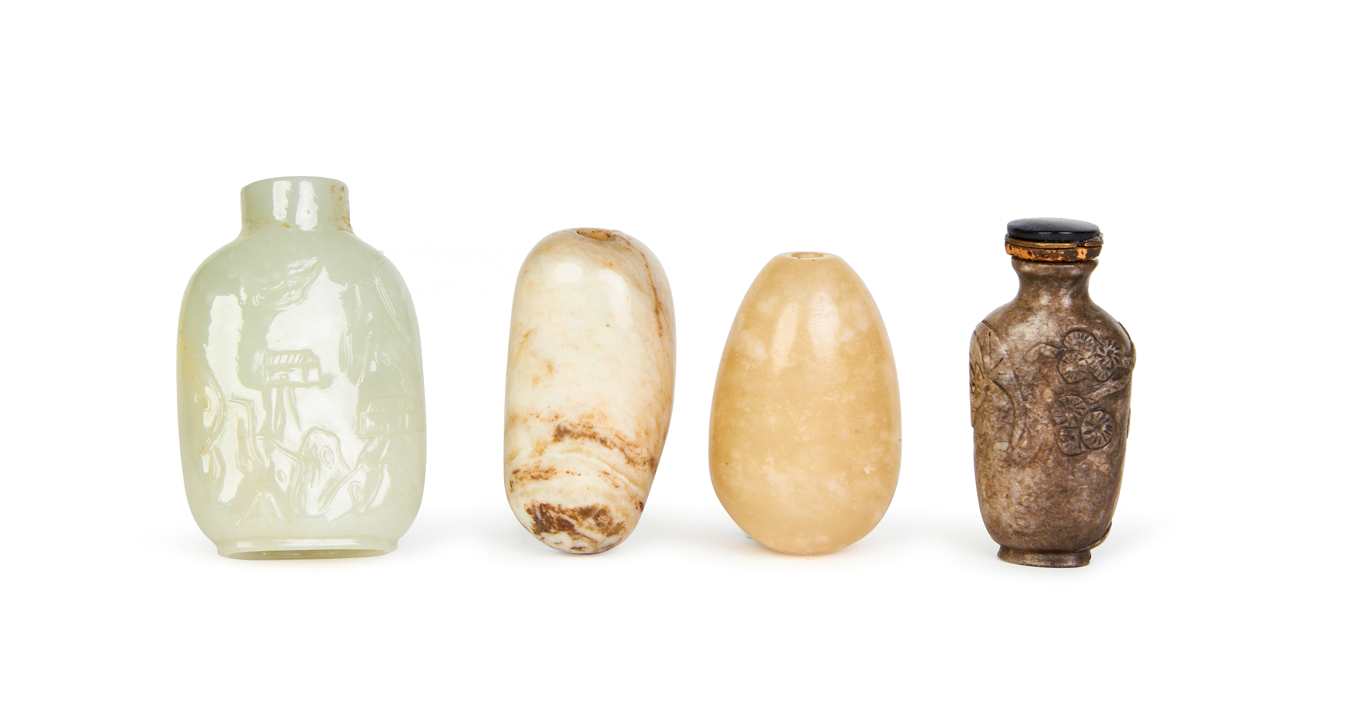 FOUR CHINESE CARVED JADE SNUFF BOTTLES, QING DYNASTY (1644-1911) - Image 3 of 3