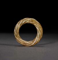 A JADE ROPE TWIST RING, HAN DYNASTY