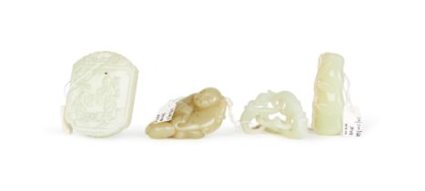 FOUR PIECES OF CHINESE JADE, QING DYNASTY (1644-1911)