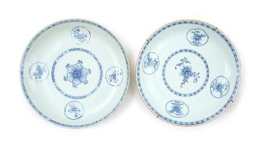 A PAIR OF CHINESE BLUE & WHITE CHARGERS, KANGXI PERIOD (1662-1722)