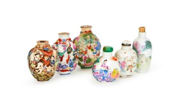 SIX CHINESE FAMILLE ROSE SNUFF BOTTLES, QING DYNASTY (1644-1911)