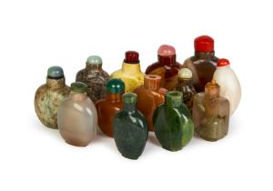 A GROUP OF CHINESE HARDSTONE SNUFF BOTTLES, 18TH-19TH CENTURY