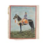 AN EQUESTRIAN PORTRAIT OF RAJA RANJIT SINGH OF PUNJAB, PUNJAB SCHOOL, CIRCA 1870'S, 19TH CENTURY