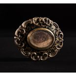 A BROOCH CONTAINING LOCKETS OF HAIR, DATED 1851, PROBABLY MUGHAL