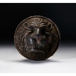A ROMAN SILVER LION HEAD ATTACHMENT CIRCA 2ND CENTURY A.D. OR LATER