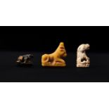 THREE EGYPTIAN ANIMAL AMULETS, THIRD INTERMEDIATE -LATE PERIOD, CIRCA 1069-525 B.C.