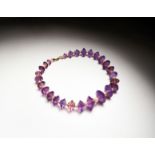 A ROMAN GOLD, AMETHYST & PEARL BEAD NECKLACE CIRCA 1ST CENTURY B.C.-1ST CENTURY A.D.