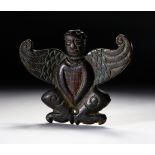 A BRONZE FIGURE OF A WINGED ZOROASTRIAN DEITY