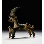 A GREEK BRONZE IBEX GEOMETRIC PERIOD, CIRCA 8TH CENTURY B.C.