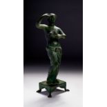 A BRONZE FIGURE OF A DANCING MAIDEN, PROBABLY ROMAN