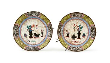 A PAIR OF CHINESE ENAMEL DISHES, QIANLONG PERIOD (1736-1795)