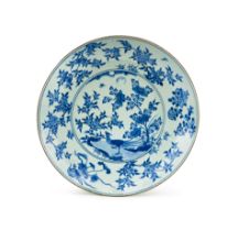 A LARGE CHINESE BLUE & WHITE PHEASANT CHARGER, SHUNZHI (1644-1661)