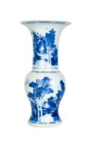 A BLUE AND WHITE 'LANDSCAPE' VASE KANGXI PERIOD (1662-1722)