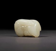 A CHINESE WHITE JADE CARVING PENDANT, 18TH CENTURY, QIANLONG PERIOD (1736-1795)