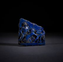 A RARE ROMAN LAPIS LAZULI EROTIC FRAGMENT, CIRCA 2ND-3RD CENTURY A.D.