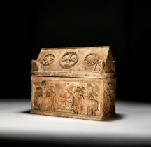 A BYZANTINE MARBLE "RAM" RELIQUARY CASKET, CIRCA 5TH-7TH CENTURY A.D.