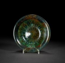 A ROMAN COLOURLESS GLASS RIBBED BOWL CIRCA LATE 1ST CENTURY B.C.-MID 1ST CENTURY A.D.