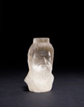 A ROMAN ROCK CRYSTAL HEAD FIGURE OF AN EMPEROR IN PORTRAIT, CIRCA 1ST-2ND CENTURY A.D.