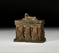 AN EGYPTIAN BES GRANODIORITE RELIQUARY BOX LATE PTOLEMAIC PERIOD TO ROMAN PERIOD, CIRCA 1ST CENTURY