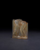 A LATE ROMAN OR EARLY BYZANTINE CRYSTAL "LOVERS" FRAGMENT, CIRCA 5TH-7TH CENTURY A.D.