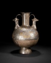 A RARE POST ACHAEMENID SILVER & GILT RAM VASE CIRCA 6TH-7TH CENTURY B.C.