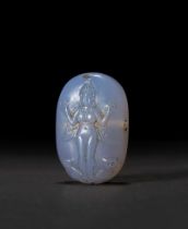 AN EXTREMELY RARE MESOPOTAMIA CHALCEDONY AMULET OF THE REIGN OF GODDESS ISHTAR, LIPIT-ISHTAR, CIRCA