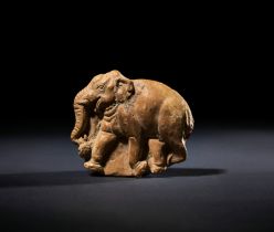 A VERY RARE INDUS VALLEY ELEPHANT FORM STAMP SEAL, HARAPPA, NORTH PAKISTAN, 3RD MILLENIUM BC