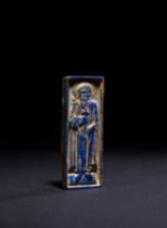 A BYZANTINE LAPIS LAZULI CARVED PLAQUE DEPICTING A HOLY SAINT, CIRCA 8TH-12TH CENTURY A.D.
