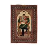 KASHAN MOHATSHAM RUG DEPICTING NICHOLAS II OF RUSSIA