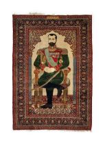 KASHAN MOHATSHAM RUG DEPICTING NICHOLAS II OF RUSSIA