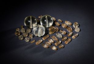 ASSORTMENT OF ROCK CRYSTAL FATIMID BEADS, EGYPT, 9TH CENTURY