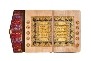 A COMPLETE GOLD MINIATURE QURAN, FOR HIS EXCELLENCE ABU ABDALLAH YUSEF, DATED 1288AH, COPIED BY FAT