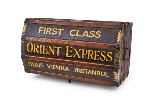 FIRST CLASS ORIENT EXPRESS CHEST, PARIS, VIENNA, ISTANBUL, 20TH CENTURY