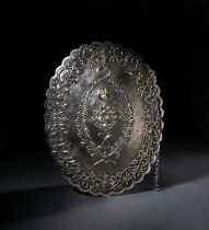 A LARGE SILVER OTTOMAN MIRROR, 19TH CENTURY