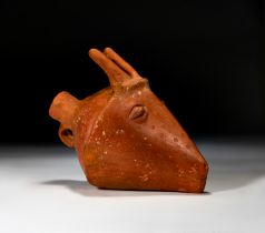 COLIMA VESSEL IN THE FORM OF AN ANIMAL HEAD